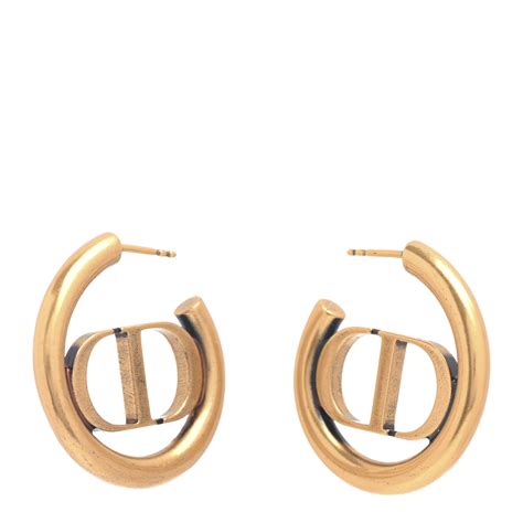 christian Dior gold hoop earrings